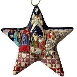 Jim Shore Nativity Star Christmas Ornament 4010627 Heartwood Creek Folk Art Flaw